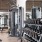 gym with weight rack