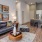 a living room with a couch and a coffee table